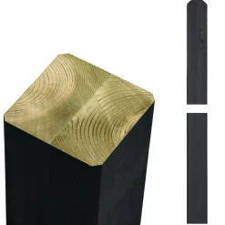 STOLPE OMLIMET TRYKIMPRÆGNERET NTR KL. A OG GRUNDMALET SORT 9 X 9 X 268 CM|Plus Discount