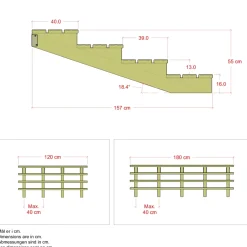 4 TRIN TERRASSETRAPPE 1200 X 550 MM|Plus Discount