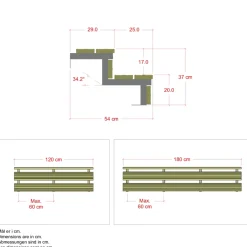 2 TRIN TERRASSETRAPPE 1800 X 370 MM|Plus