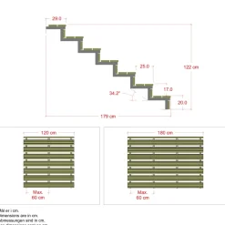 2 TRIN TERRASSETRAPPE 1200 X 370 MM|Plus Best