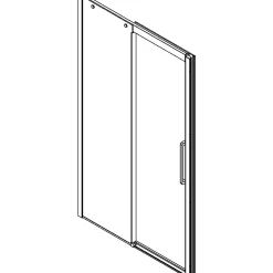 CLASSIC SKYDEDØR KROM/KLAR 140 X 200 X 10 CM|Scanbad Best