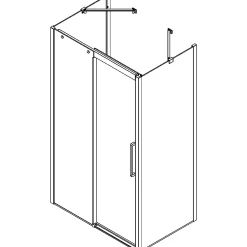 CLASSIC SKYDEDØR KROM/KLAR 140 X 200 X 90 CM|Scanbad Clearance