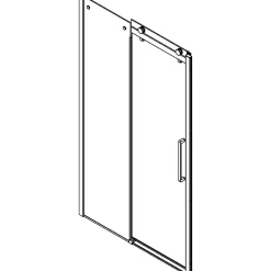 DELUXE SKYDEDØR KROM/KLAR 160 X 200 X 10 CM|Scanbad Best