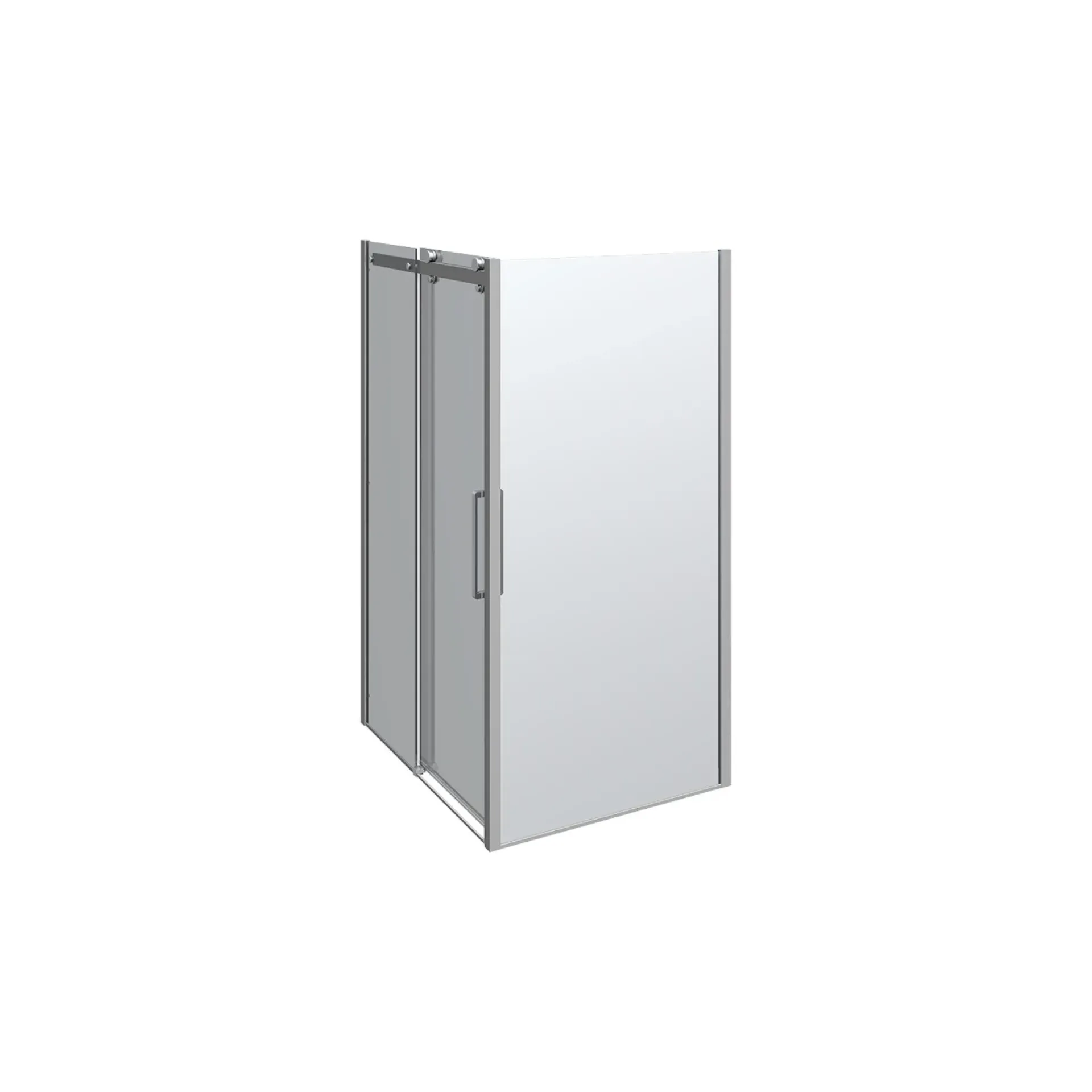 DELUXE SKYDEDØR KROM/KLAR 120 X 200 X 100 CM|Scanbad Clearance