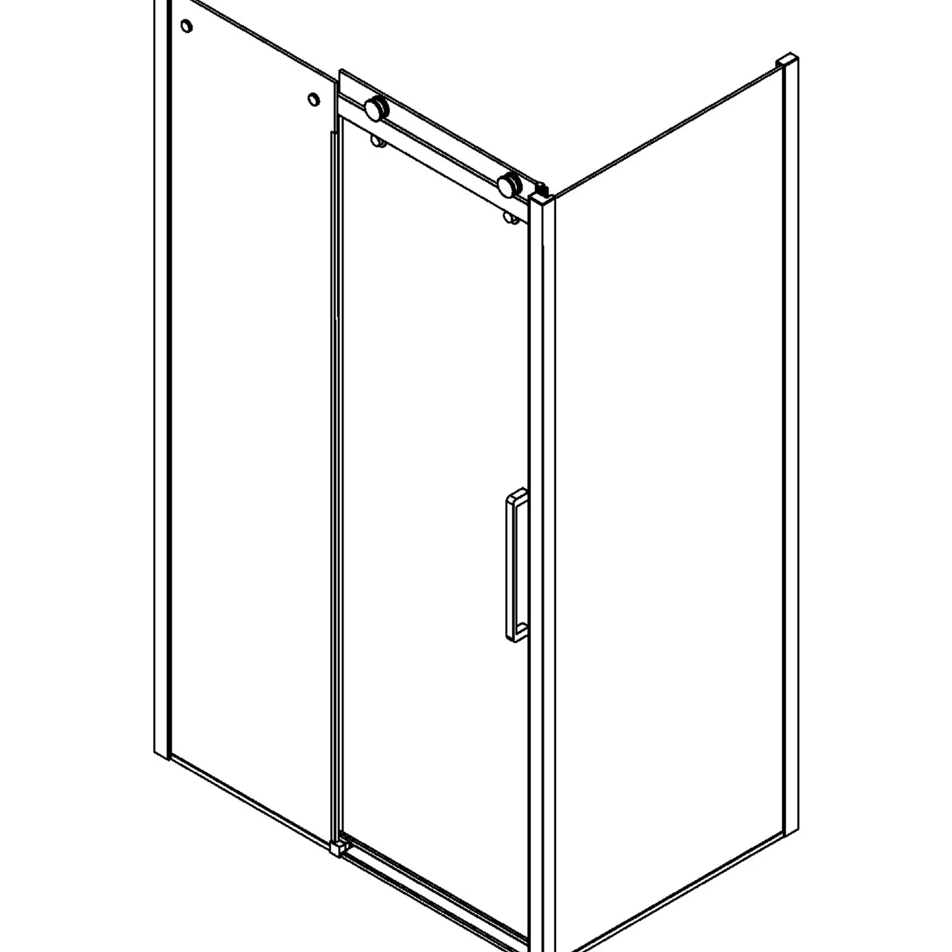 DELUXE SKYDEDØR KROM/KLAR 120 X 200 X 100 CM|Scanbad Clearance