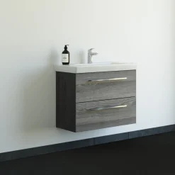 MULTO LOTTO BADMØBEL PINE GREY MED METALSKUFFER 85 CM|Scanbad Clearance