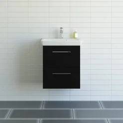 MULTO LOTTO BADMØBEL SORT MED METALSKUFFER 55 CM|Scanbad Online