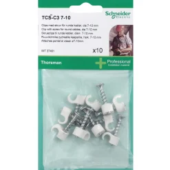 THORSMAN RUND Ø7-10 MM HVID 10 STK LEDNINGCLIPS|Schneider Electric Hot