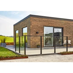 SKAGEN SYSTEMHEGN STOLPE SORT ALUMINIUM 5 X 125 X 5 CM