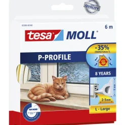 MOLL P-PROFIL TÆTNINGSLISTE 6 M X 9 MM X 5,50 MM HVID|Tesa Hot
