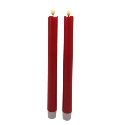 2-PAK RØDE 24 CM LED KRONELYS|Veli Line New