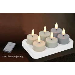 6 STK. FLERFARVET GENOPLADELIGE LED FYRFADSLYS|Veli Line Sale